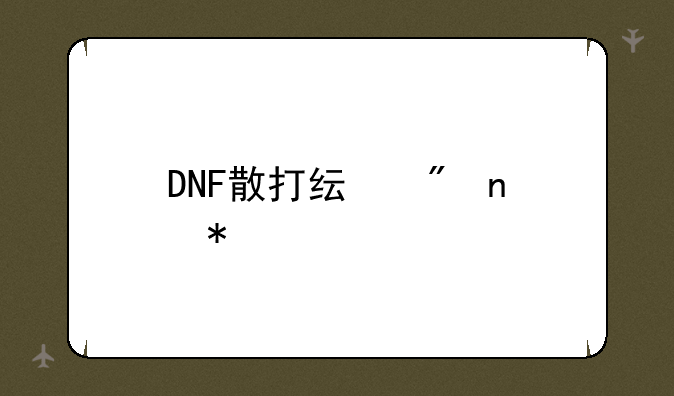 DNF散打纯刷图加点