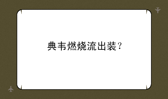 典韦燃烧流出装？