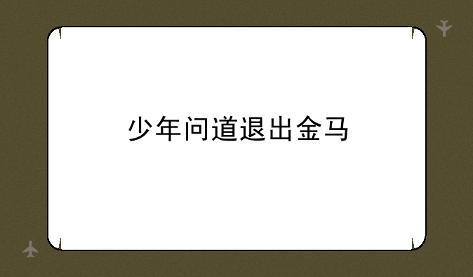少年问道退出金马