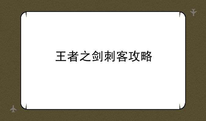 王者之剑刺客攻略