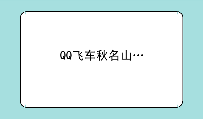 QQ飞车秋名山…