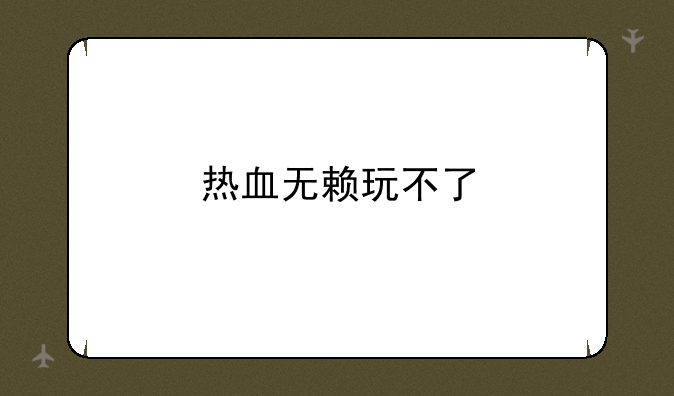 热血无赖玩不了
