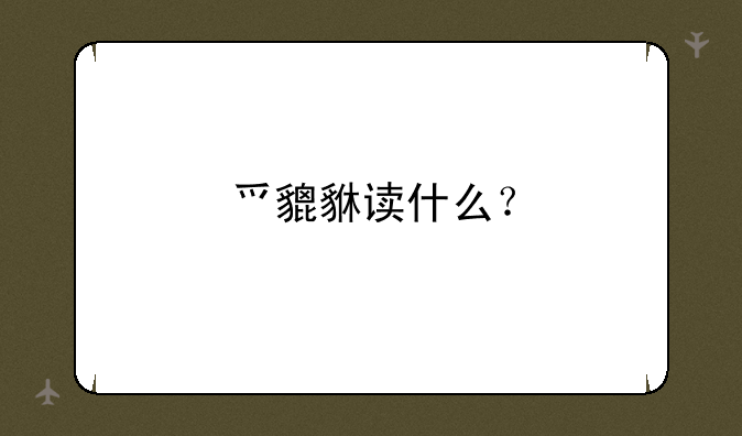 爫貔貅读什么？
