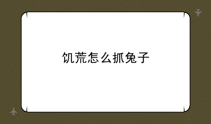 饥荒怎么抓兔子