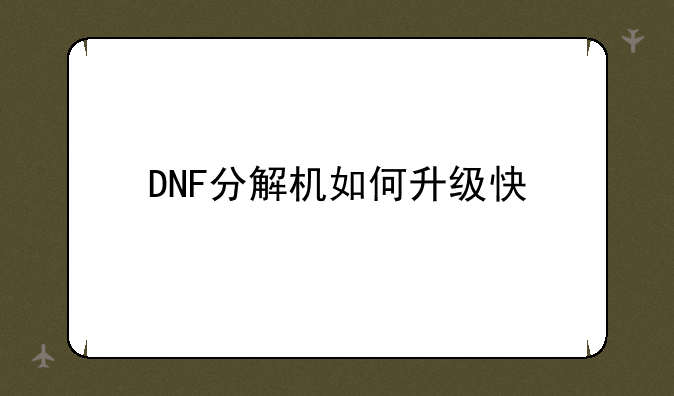 DNF分解机如何升级快