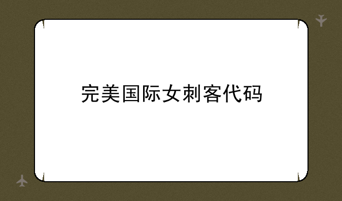 完美国际女刺客代码