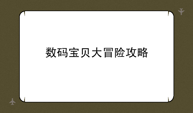 数码宝贝大冒险攻略
