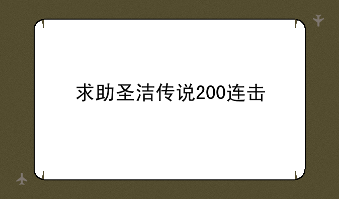 求助圣洁传说200连击