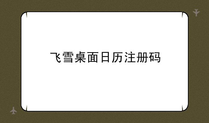 飞雪桌面日历注册码