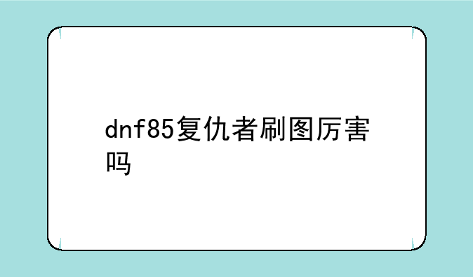 dnf85复仇者刷图厉害吗
