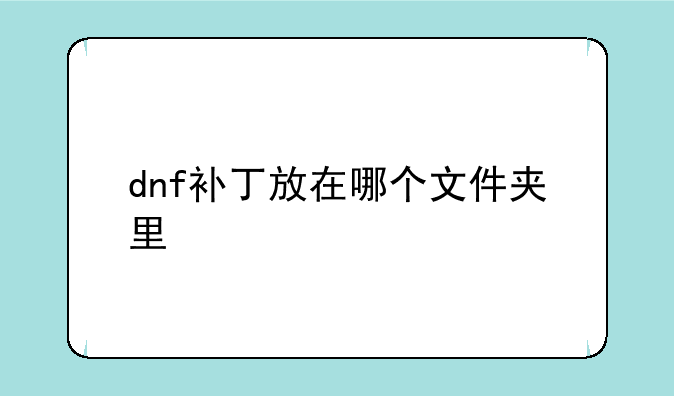 dnf补丁放在哪个文件夹里