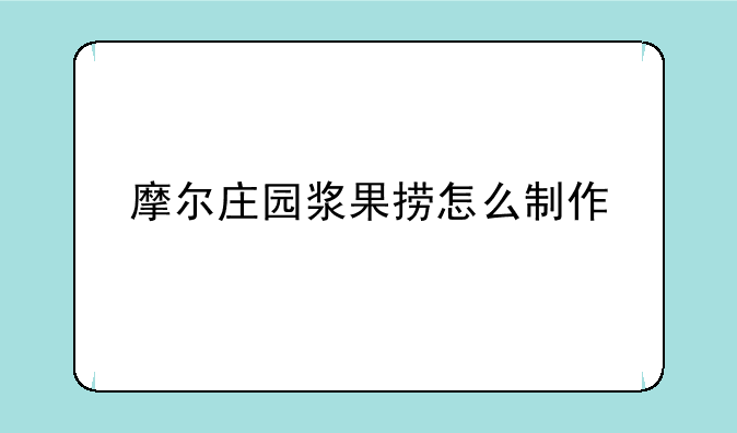 摩尔庄园浆果捞怎么制作