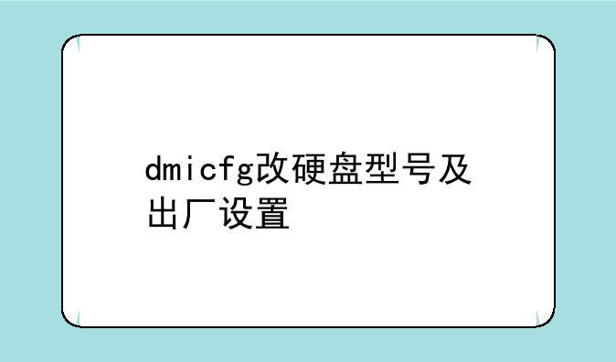 dmicfg改硬盘型号及出厂设置