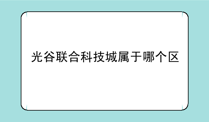 光谷联合科技城属于哪个区