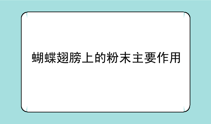 蝴蝶翅膀上的粉末主要作用