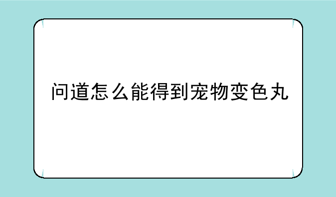 问道怎么能得到宠物变色丸