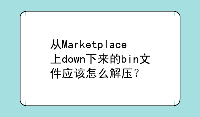 从Marketplace上down下来的bin文件应该怎么解压？