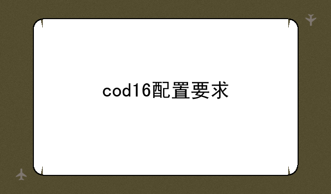 cod16配置要求