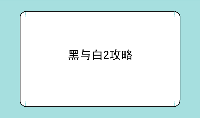 黑与白2攻略