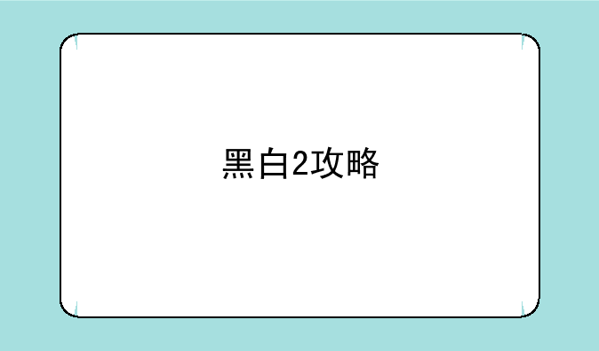 黑白2攻略